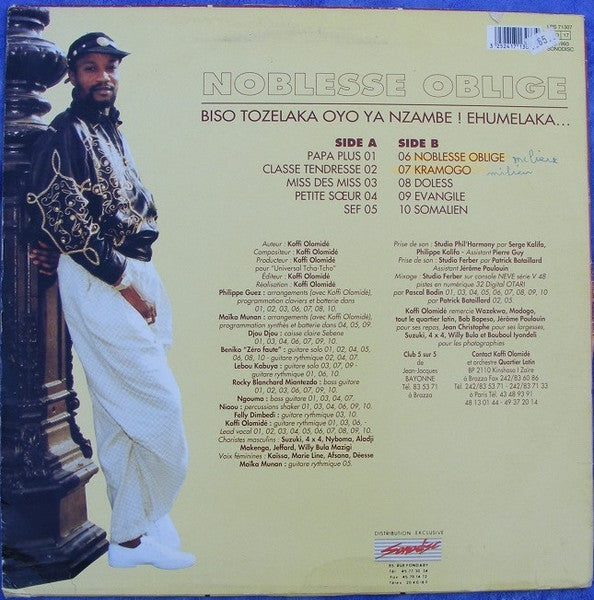 Koffi Olomide – Noblesse Oblige (LP, Album, France - 1993)
