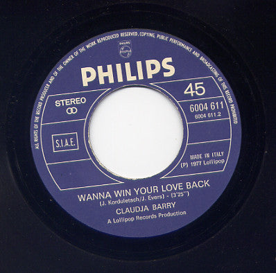 Claudja Barry – Take It Easy / Wanna Win Your Love Back (7", Italy - 1977)