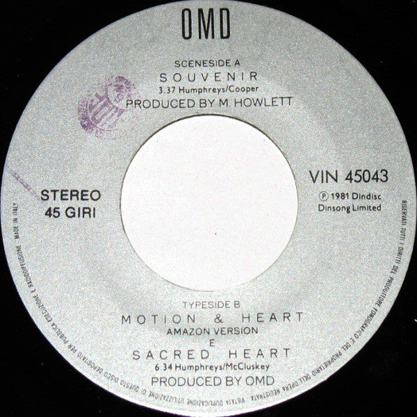Orchestral Manoeuvres In The Dark – Souvenir (7", Italy - 1981)