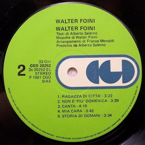 Walter Foini – Walter Foini (LP, Album, Italy - 1981)