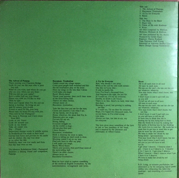 Gentle Giant – Octopus (LP, Album, Italy - 1972)