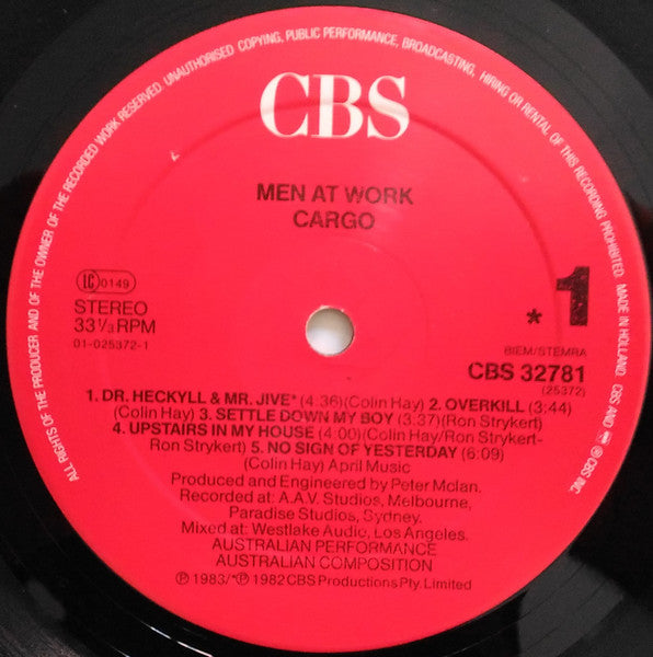 Men At Work – Cargo (LP, Album, Reissue, Europe)