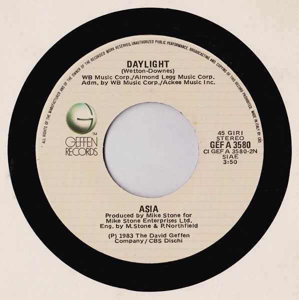 Asia (2) – Don't Cry (7", Italy - 1983)