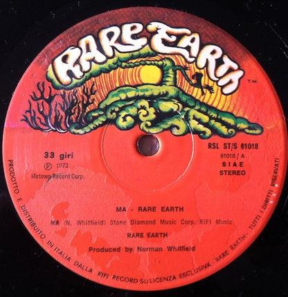 Rare Earth – Ma (LP, Album, Italy - 1973)