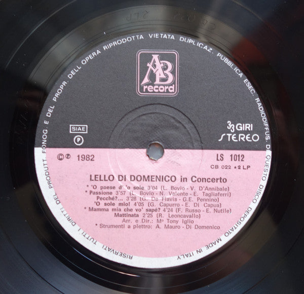 Lello Di Domenico – In Concerto (LP, Album, Italy - 1980)