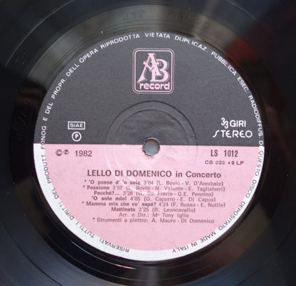 Lello Di Domenico – In Concerto (LP, Album, Italy - 1980)