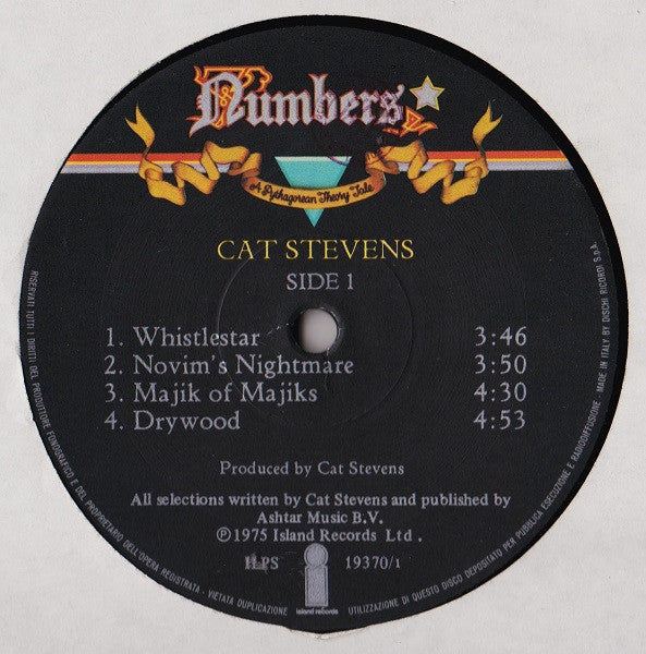 Cat Stevens – Numbers (LP, Album, Italy - 1975)