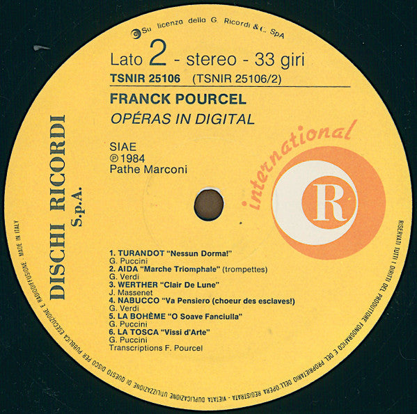 Franck Pourcel – Operas In Digital (LP, Album, Italy - 1984)
