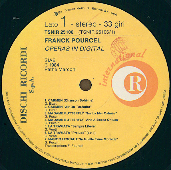 Franck Pourcel – Operas In Digital (LP, Album, Italy - 1984)