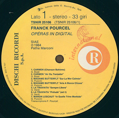Franck Pourcel – Operas In Digital (LP, Album, Italy - 1984)