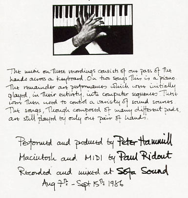 Peter Hammill – And Close As This (LP, Album, UK - 1986)