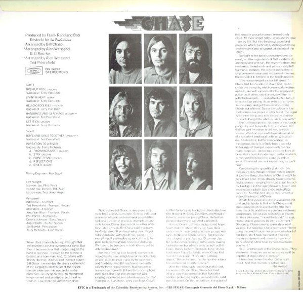 Chase (5) – Chase (LP, Album, Italy - 1971)