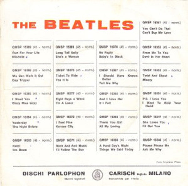 The Beatles – Paperback Writer / Rain (7", Italy - 1966)