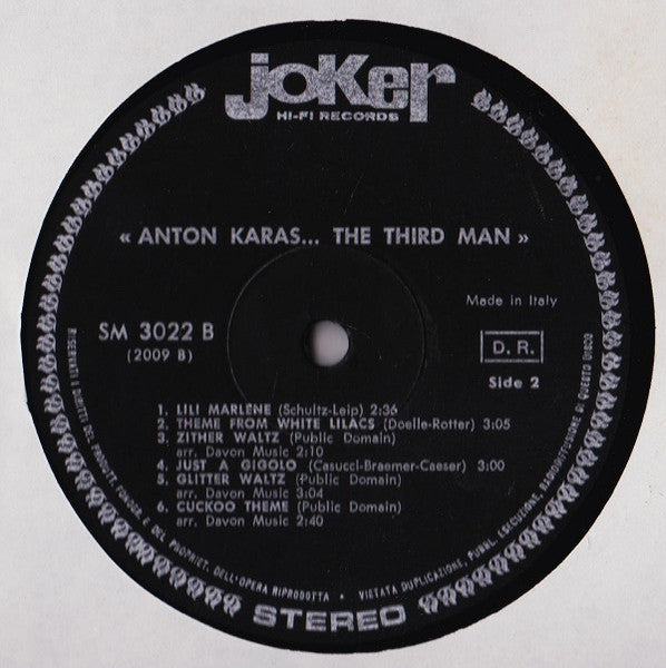 Anton Karas – The Third Man (LP, Album, Italy - 1966)