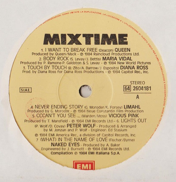 Various – Mixtime (LP, Compilation, Italy - 1984)