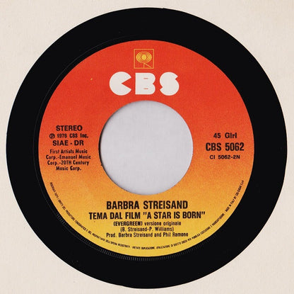 Barbra Streisand – Tema Dal Film "E' Nata Una Stella" (7", Italy - 1977)