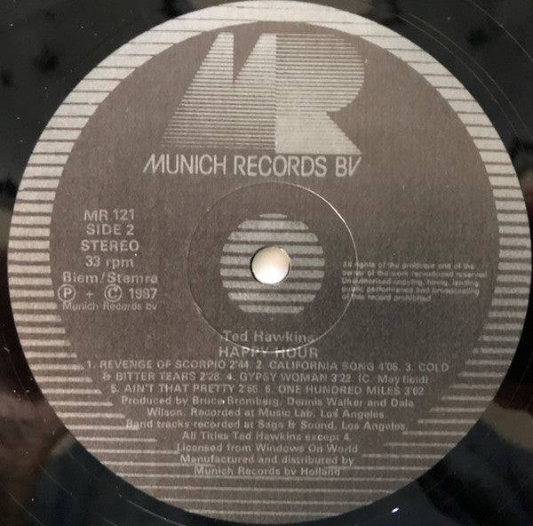 Ted Hawkins – Happy Hour (LP, Album, Netherlands - 1987)