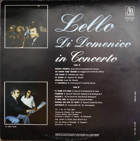 Lello Di Domenico – In Concerto (LP, Album, Italy - 1980)