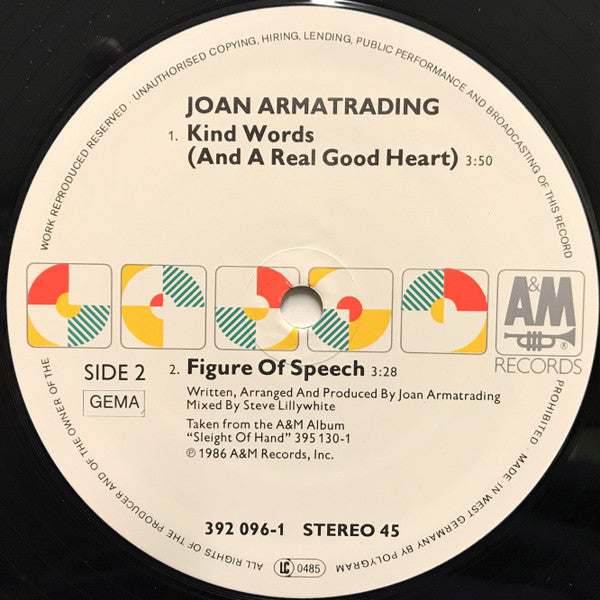 Joan Armatrading – Kind Words (And A Real Good Heart) (Extended Mix) (12", Germany - 1986)