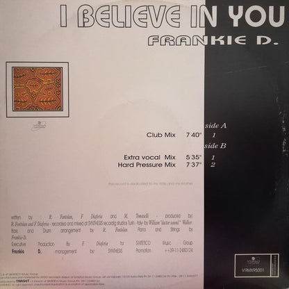 Frankie D. – I Believe In You (12", Italy - 1995)
