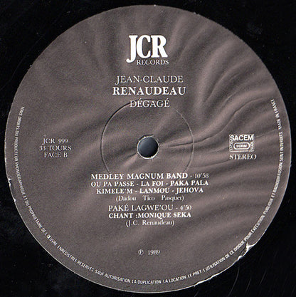 Jean-Claude Renaudeau – Dégagé (LP, Album, France - 1989)
