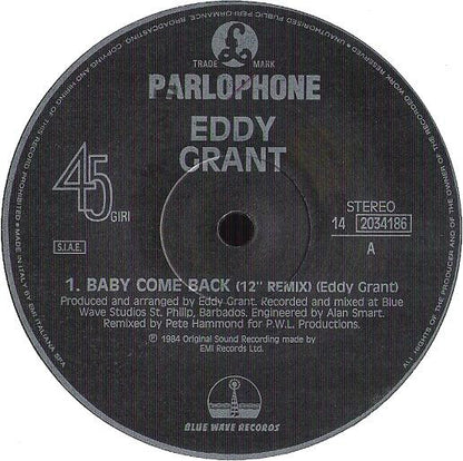 Eddy Grant – Baby Come Back (12" Remix) (12", Italy - 1989)