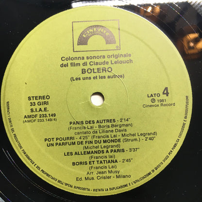 Francis Lai, Michel Legrand – Bolero (Colonna Sonora Originale) (LP, Album, Italy - 1981)