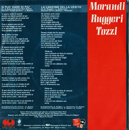 Gianni Morandi, Enrico Ruggeri, Umberto Tozzi – Si Può Dare Di Più (7", Italy - 1987)