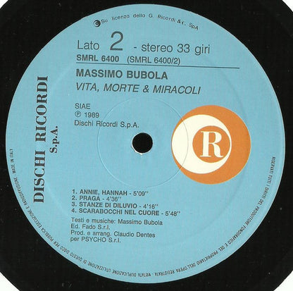 Massimo Bubola – Vita, Morte & Miracoli (LP, Album, Italy - 1989)