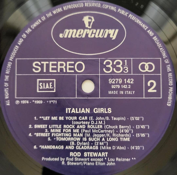 Rod Stewart – Italian Girls (LP, Compilation, Italy - 1978)