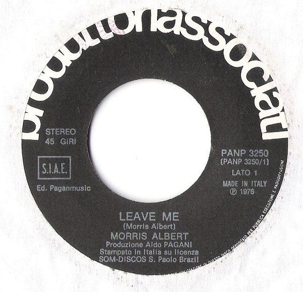 Morris Albert – Leave Me (7", Italy - 1976)