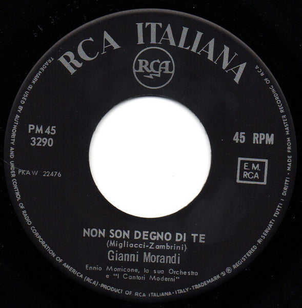 Gianni Morandi – Non Son Degno Di Te (7", Italy - 1964)