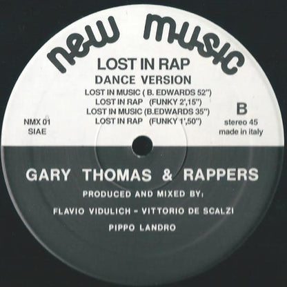 Gary Thomas & Rappers – Lost In Rap (12", Italy - 1987)