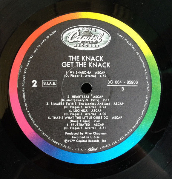 The Knack (3) – Get The Knack (LP, Album, Italy - 1979)