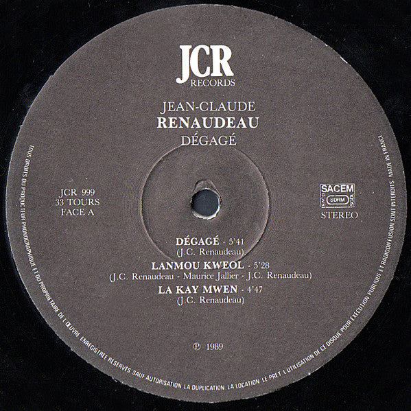 Jean-Claude Renaudeau – Dégagé (LP, Album, France - 1989)