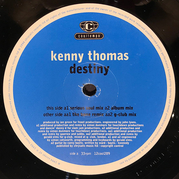Kenny Thomas – Destiny (12", UK - 1994)