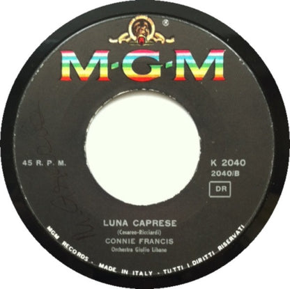 Connie Francis – Luna Caprese / Baby (7", Italy - 1962)