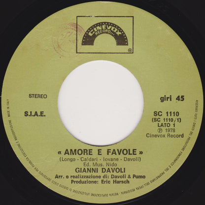 Gianni Davoli – Amore E Favole / Ragazzina (Coi Capelli Sopra Il Viso) (7", Italy - 1978)