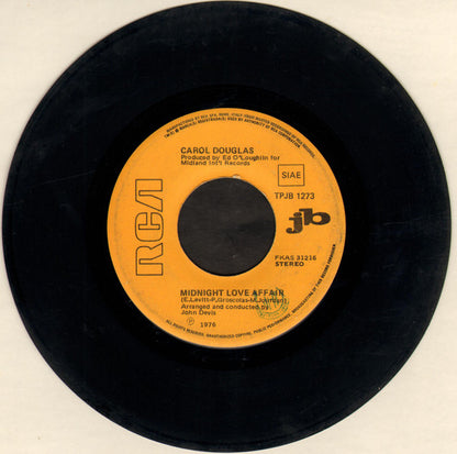 Carol Douglas, Elisabetta Virgili –  Midnight Love Affair / Primo Amore    (7", Italy - 1976)
