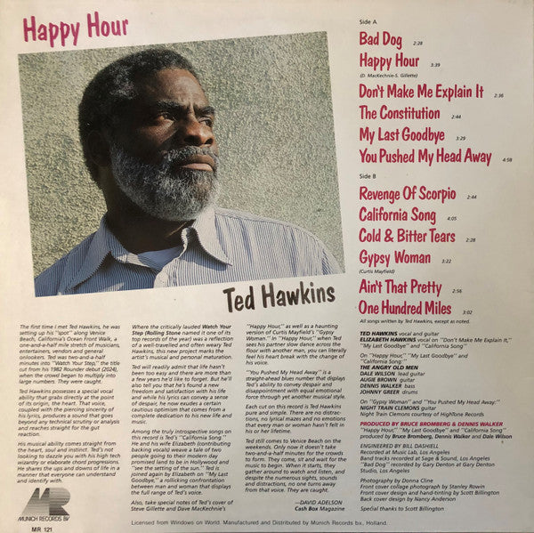 Ted Hawkins – Happy Hour (LP, Album, Netherlands - 1987)