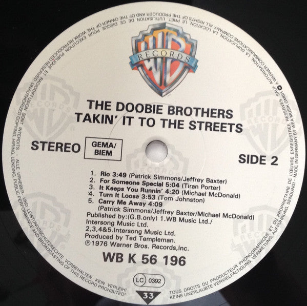 The Doobie Brothers – Takin' It To The Streets (LP, Album, Reissue, Europe)