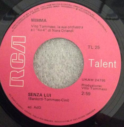 Mimma – Goodbye / Senza Lui (7", Italy - 1969)