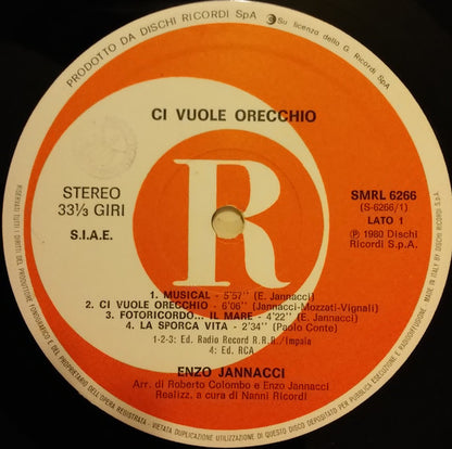 Enzo Jannacci – Ci Vuole Orecchio (LP, Album, Italy - 1980)