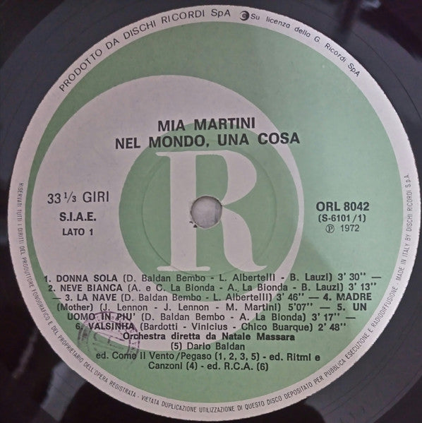 Mia Martini – Nel Mondo, Una Cosa (LP, Album, Reissue, Italy - 1976)