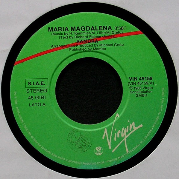Sandra – (I'll Never Be) Maria Magdalena (7", Italy - 1985)