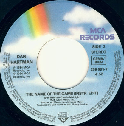 Dan Hartman – Name Of The Game (7", Germany - 1984)