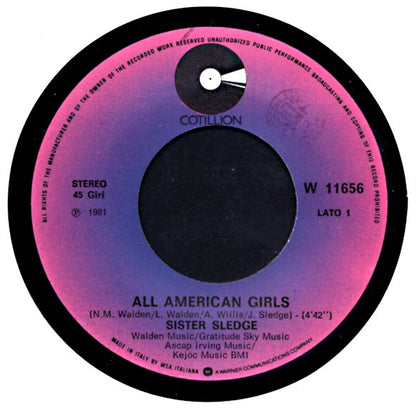 Sister Sledge – All American Girls (7", Italy - 1981)