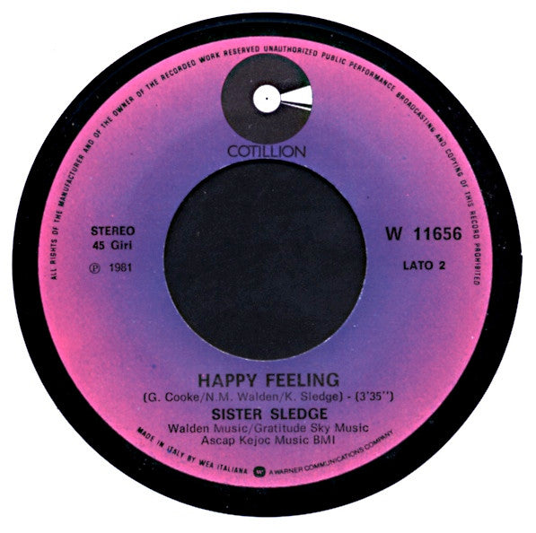 Sister Sledge – All American Girls (7", Italy - 1981)