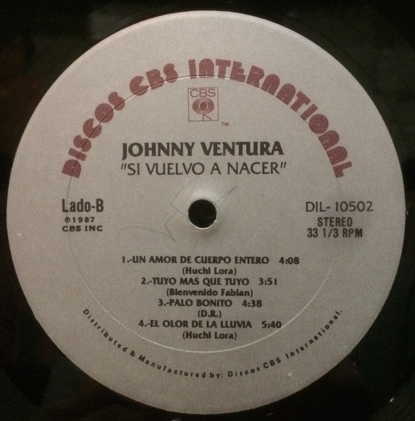 Johnny Ventura – Si Vuelvo A Nacer (LP, Album, US - 1987)