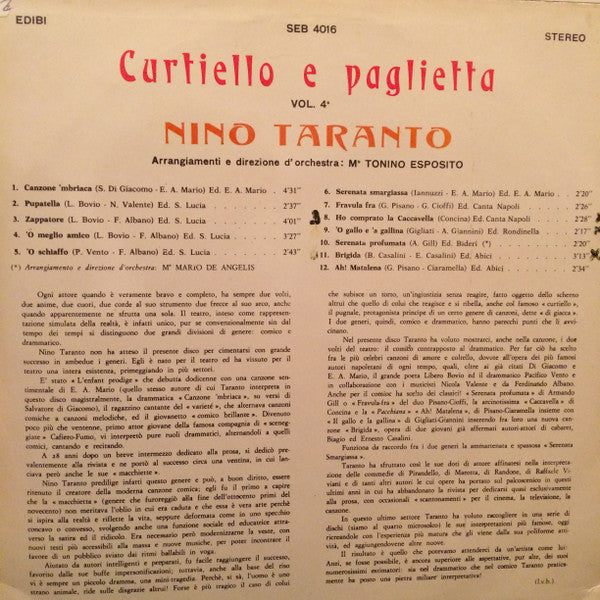 Nino Taranto – Curtiello E Paglietta Vol. 4 (LP, Album, Italy)